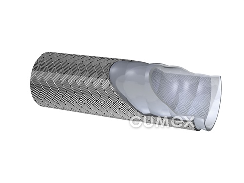 Teflonrohr CLWB mit Edelstahlgeflecht, 12,7/18,9mm,110bar, gewelltes PTFE, -60°C/+260°C, 